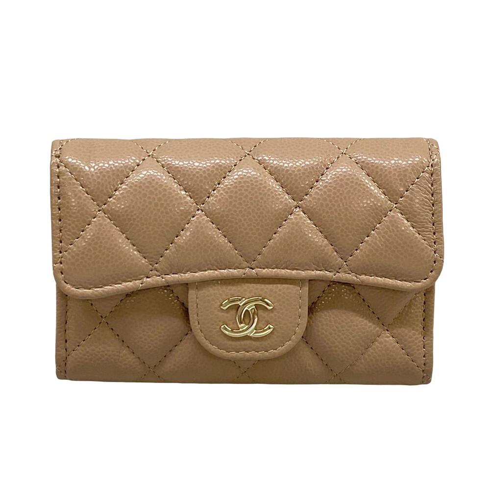 Chanel Matelasse Beige Calfskin Card #324036C12B